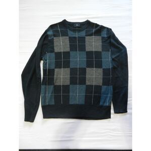 Dockers Men's Plaid Navy Pullover Sweater Size Medium Crew Neck